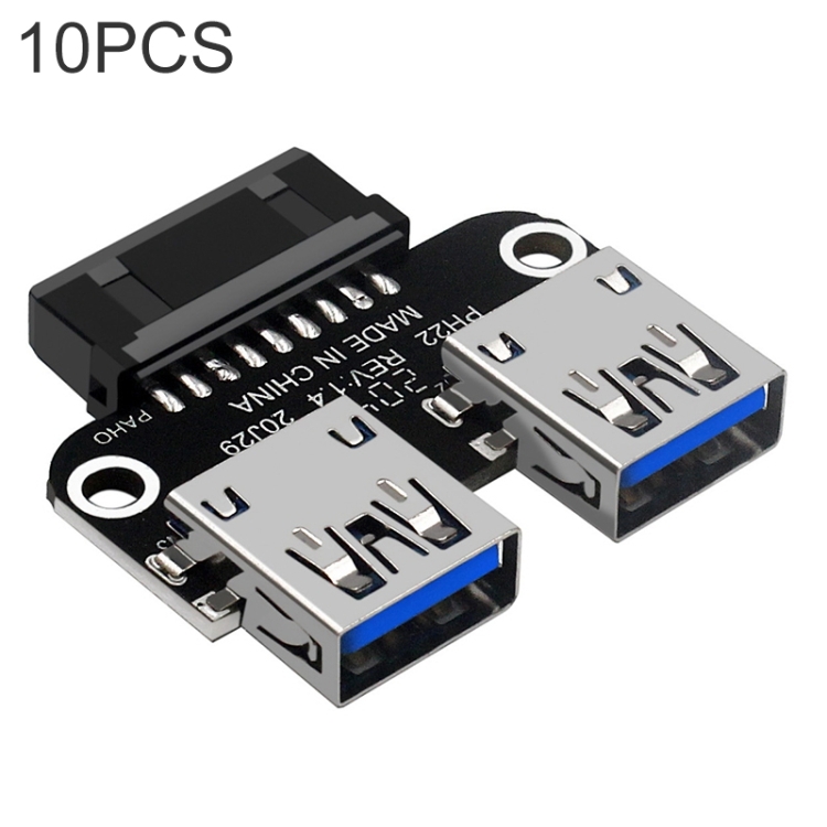 

10 PCS 19/20Pin to Dual USB 3.0 Adapter Converter, Model:PH22