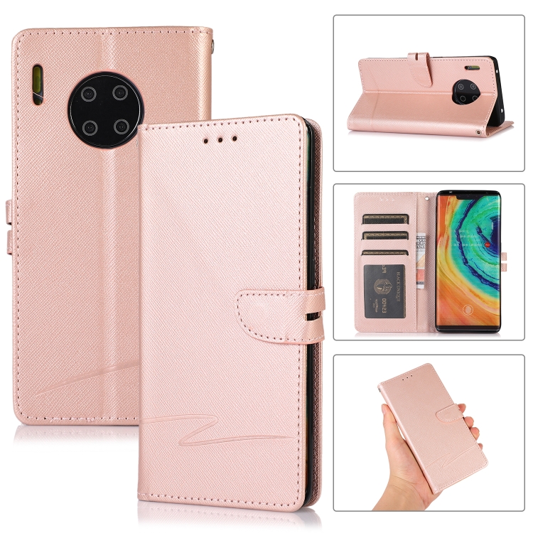 

For Huawei Mate 30 Pro Cross Texture Horizontal Flip Leather Phone Case(Pink)