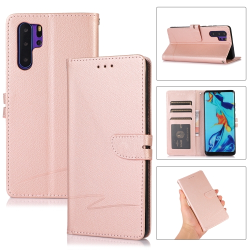 

For Huawei P30 Pro Cross Texture Horizontal Flip Leather Phone Case(Pink)