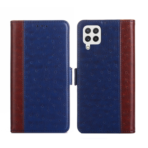 

For Samsung Galaxy A22 4G Ostrich Texture Flip Leather Phone Case(Blue)