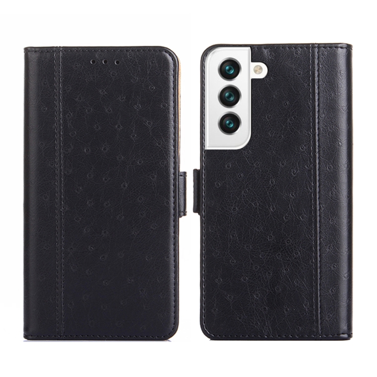 

For Samsung Galaxy S21 FE 5G Ostrich Texture Flip Leather Phone Case(Black)