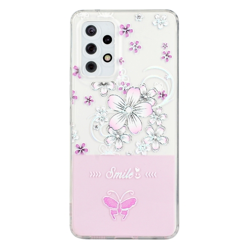 

For Samsung Galaxy A53 Bronzing Butterfly Flower Phone Case(Cherry Blossoms)