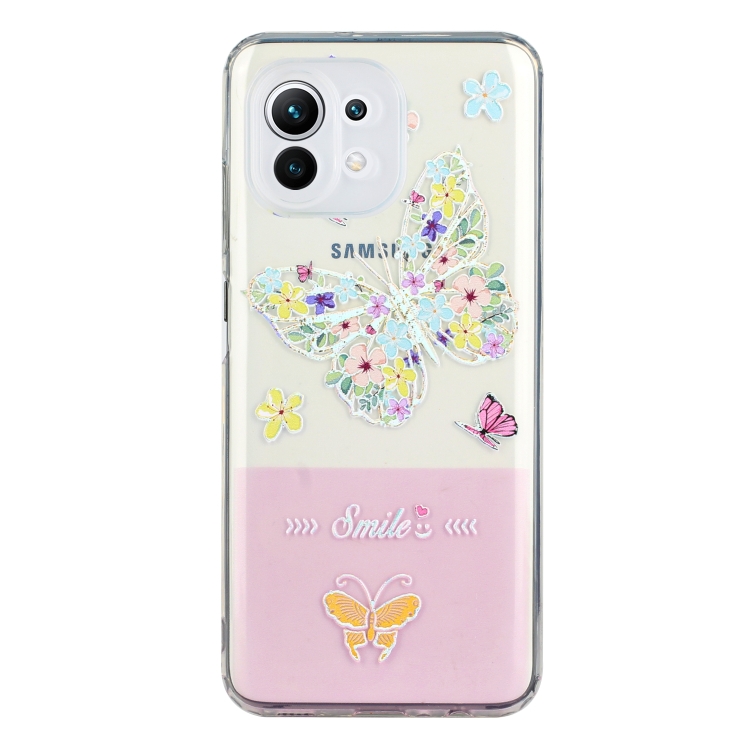 

For Xiaomi Mi 11 Lite Bronzing Butterfly Flower Phone Case(Butterfly)