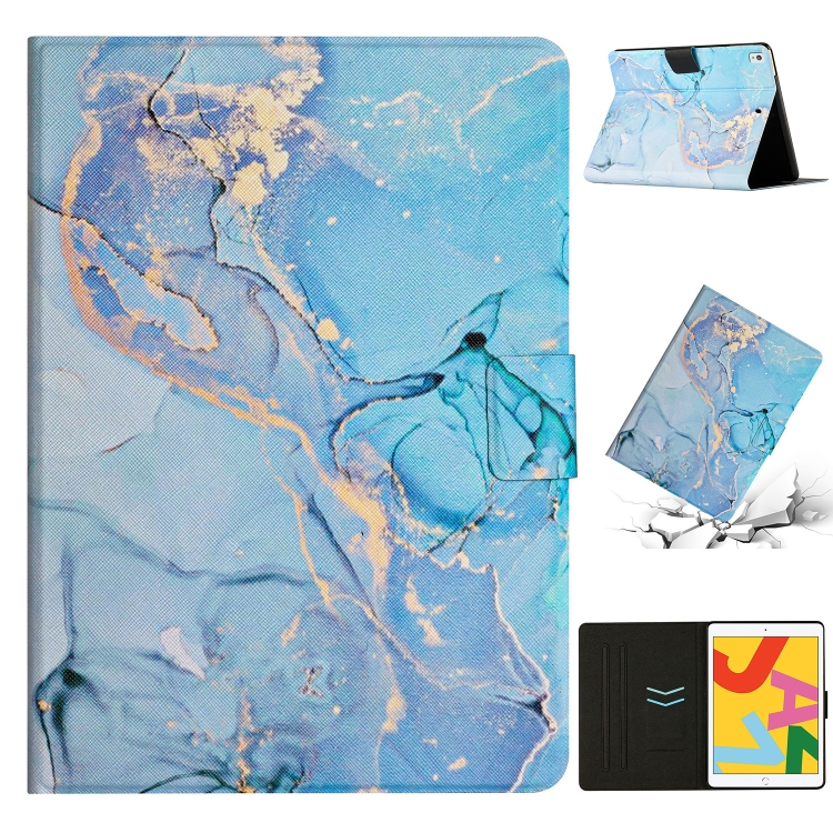

For iPad Pro 10.5 2019 / 10.2 Marble Pattern Smart Leather Tablet Case(Blue)