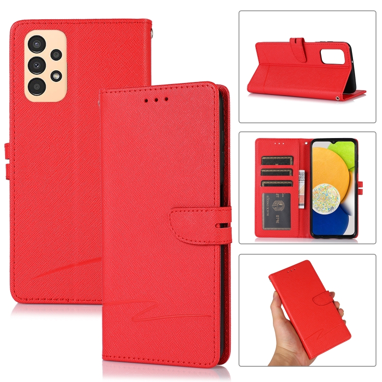 

For Samsung Galaxy A13 4G Cross Texture Horizontal Flip Leather Phone Case(Red)