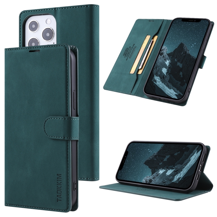 

TAOKKIM Skin Feel Leather Case For iPhone 14 Pro(Blue)