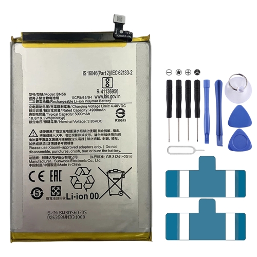 

BN56 5000mAh Li-Polymer Battery Replacement For Xiaomi Redmi 9A / Redmi 9C / Redmi 9i / Redmi 9AT / Poco M2 / Poco C3