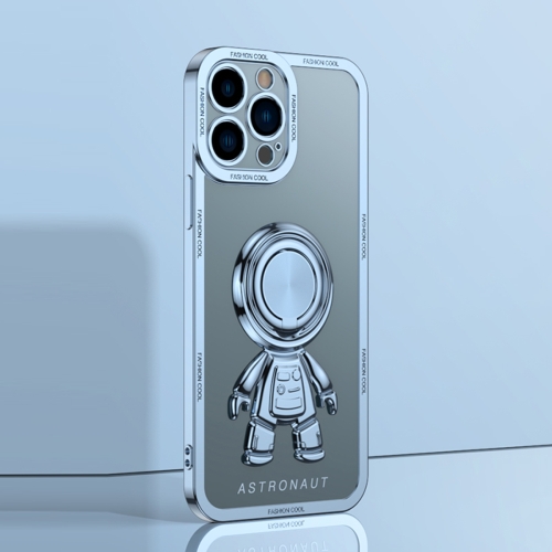 

For iPhone 12 Pro Max Electroplate Astronaut Holder Phone Case(Sierra Blue)