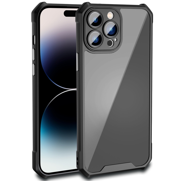 

For iPhone 14 Pro Max Carbon Fiber Texture Shockproof Phone Case (Black)