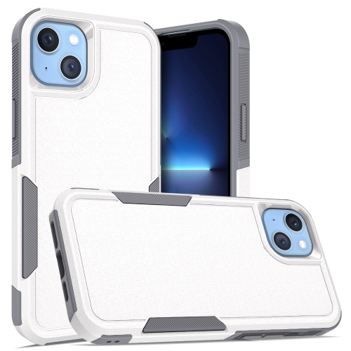 

For iPhone 14 Plus Soft TPU Hard PC Phone Case (White)