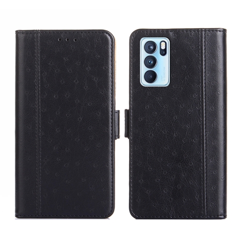 

For OPPO Reno6 Pro 5G Ostrich Texture Flip Leather Phone Case(Black)