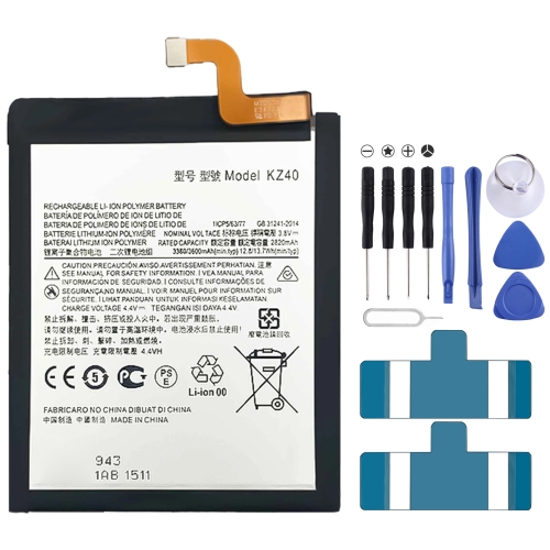 

KZ40 3600 mAh Li-Polymer Battery Replacement For Motorola Moto Z4, Important note: For lithium batteries, only secure shipping ways to European Union (27 countries), UK, Australia, Japan, USA, Canada are available