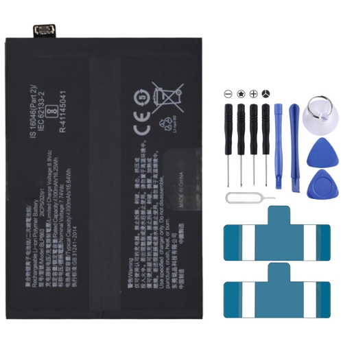 

BLP863 4300 mAh Li-Polymer Battery Replacement For OPPO K9 / Reno6 5G, Important note: For lithium batteries, only secure shipping ways to European Union (27 countries), UK, Australia, Japan, USA, Canada are available