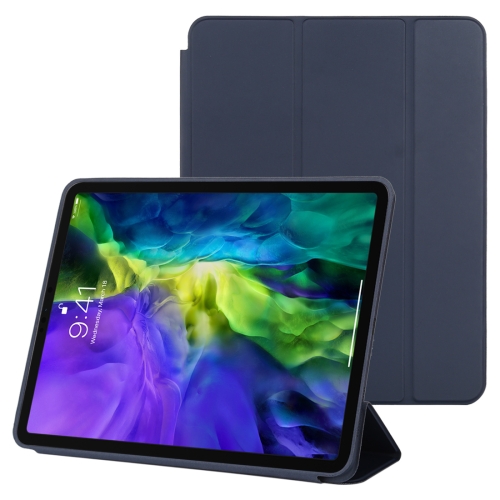 

For iPad Pro 11 2022 / 2021 / 2020 3-fold Horizontal Flip Smart Leather Tablet Case with Sleep / Wake-up Function & Holder(Dark Blue)