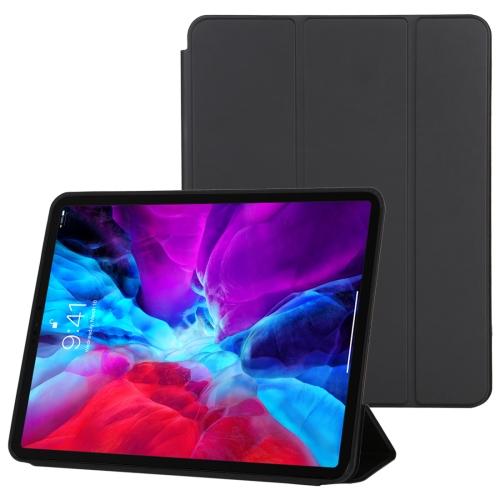 

For iPad Pro 12.9 inch (2020/2021) 3-fold Horizontal Flip Smart Leather Tablet Case with Sleep / Wake-up Function & Holder(Black)