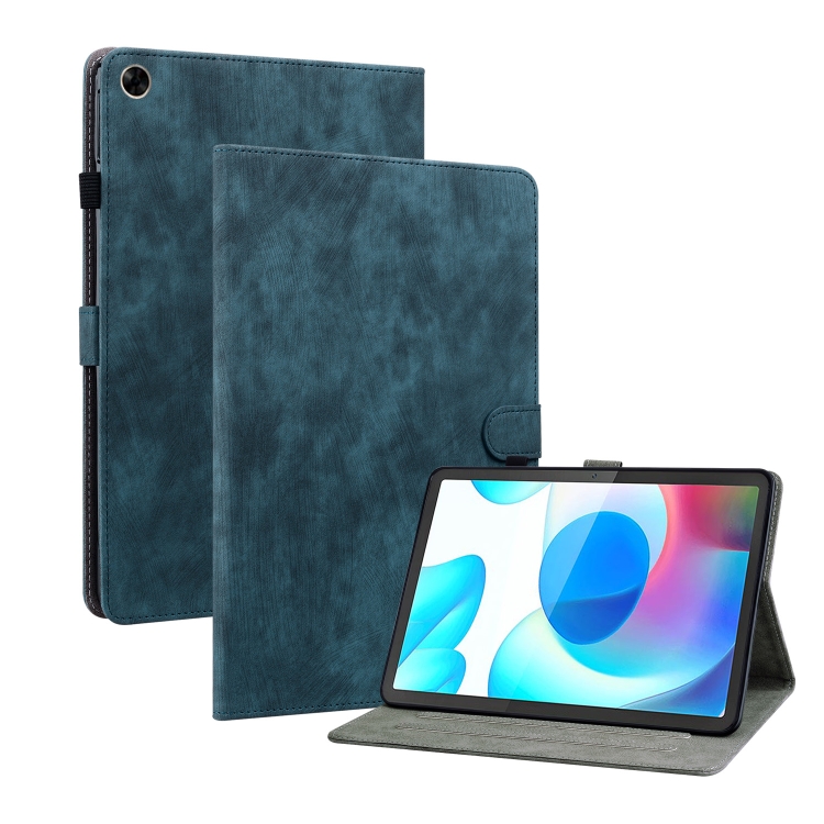 

For Realme Pad 10.4 Tiger Pattern PU Tablet Case(Dark Blue)