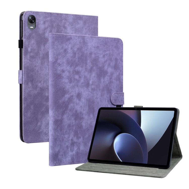 

For OPPO Pad 11 Tiger Pattern PU Tablet Case(Purple)