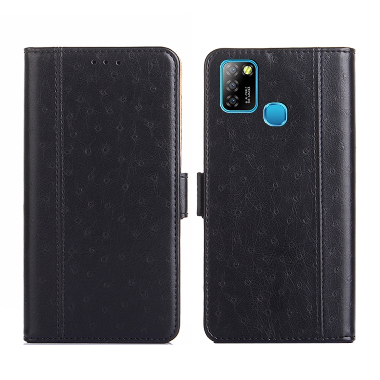 

For Infinix Hot 10 Lite / Smart 5 Ostrich Texture Flip Leather Phone Case(Black)