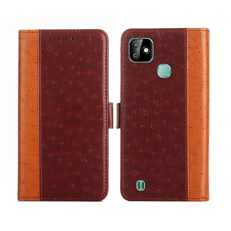 

For Infinix Smart HD 2021 Ostrich Texture Flip Leather Phone Case(Brown)