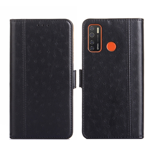 

For Tecno Camon 15 / Camon 15 Air / Spark 5 / Spark 5 Pro Ostrich Texture Flip Leather Phone Case(Black)
