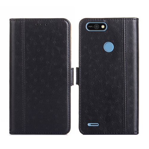 

For Tecno Pop 2 / Pop 2 F / Pop 2 Pro / Pop 2 Power / Itel P13 Ostrich Texture Flip Leather Phone Case(Black)