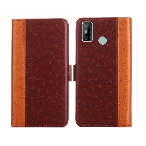 

For Tecno Spark 6 Go Ostrich Texture Flip Leather Phone Case(Brown)