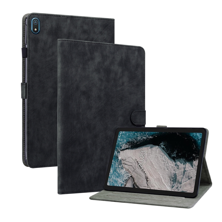 

For Nokia T20 10.4 2021 Tiger Pattern PU Tablet Case(Black)