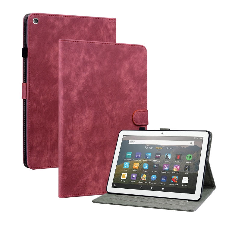 

For Amazon Fire HD 8 2015/2016/2017/2018 Tiger Pattern PU Tablet Case(Red)