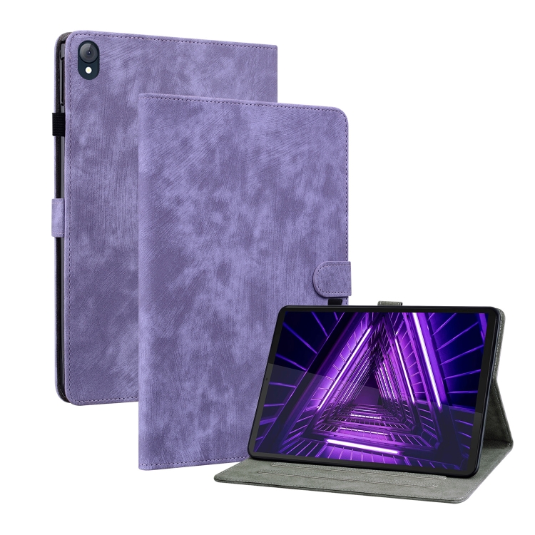 

For Lenovo K10 Tiger Pattern PU Tablet Case(Purple)