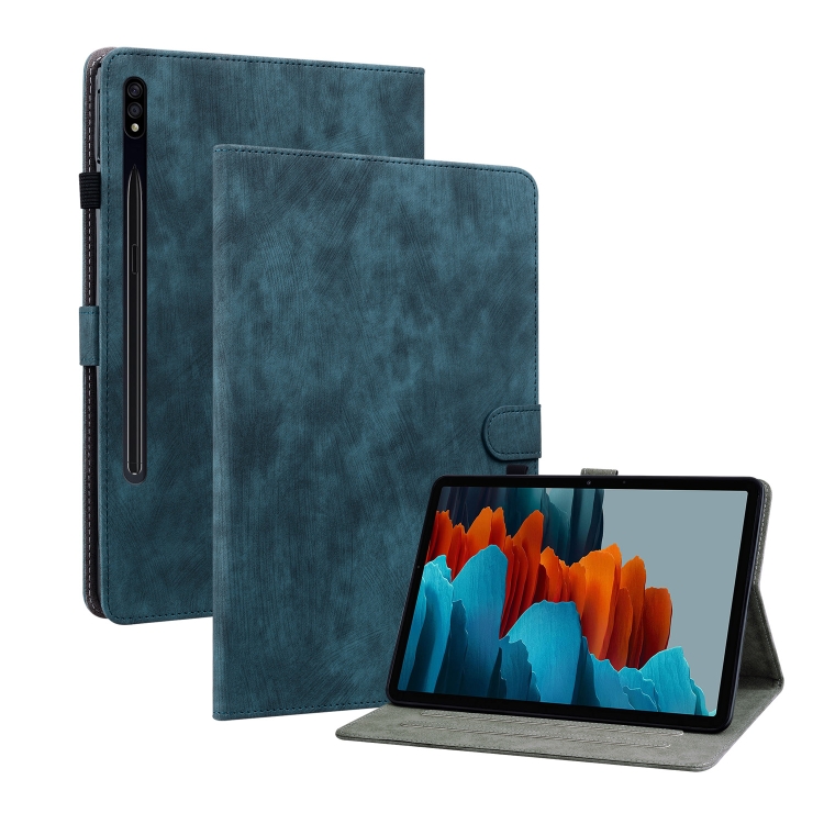 

For Samsung Galaxy Tab S7/Tab S8 Tiger Pattern PU Tablet Case(Dark Blue)
