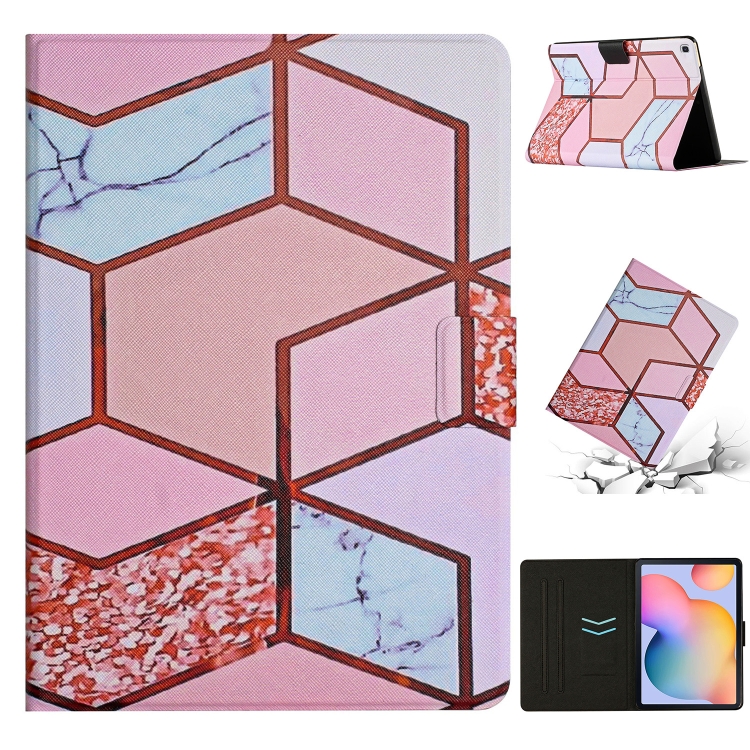 

For Samsung Galaxy Tab A7 Lite T220 Marble Pattern Smart Leather Tablet Case(Splicing Marble)