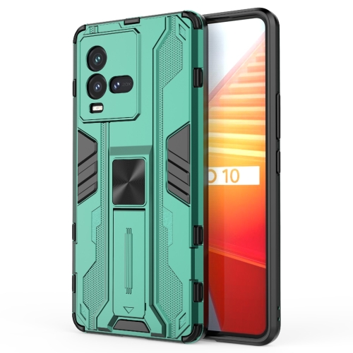 For vivo iQOO 10 Supersonic PC + TPU Shock-proof Protective Phone Case with Holder(Green)