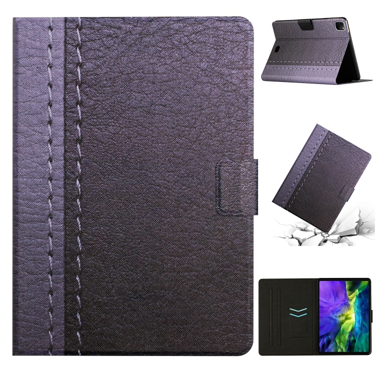 

Stitching Solid Color Smart Leather Tablet Case For iPad Pro 11 2020(Grey)