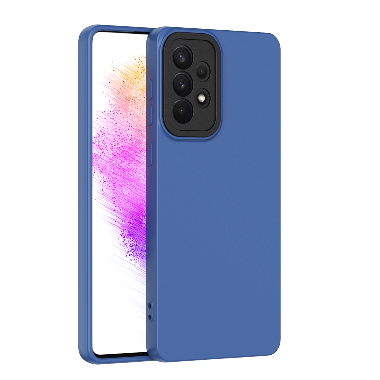 

For Samsung Galaxy A72 5G/A72 4G Eagle Eye Lens Oily Feel TPU + PC Phone Case (Sapphire Blue + Black)