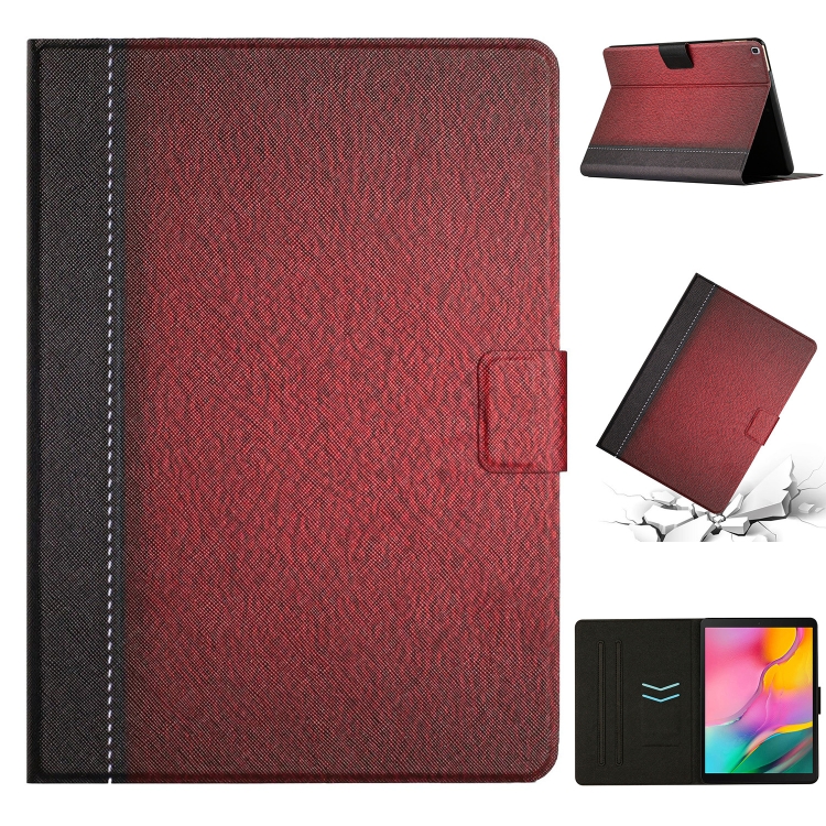 

For Samsung Galaxy Tab A 10.1 2019 T510 Stitching Solid Color Smart Leather Tablet Case(Red)