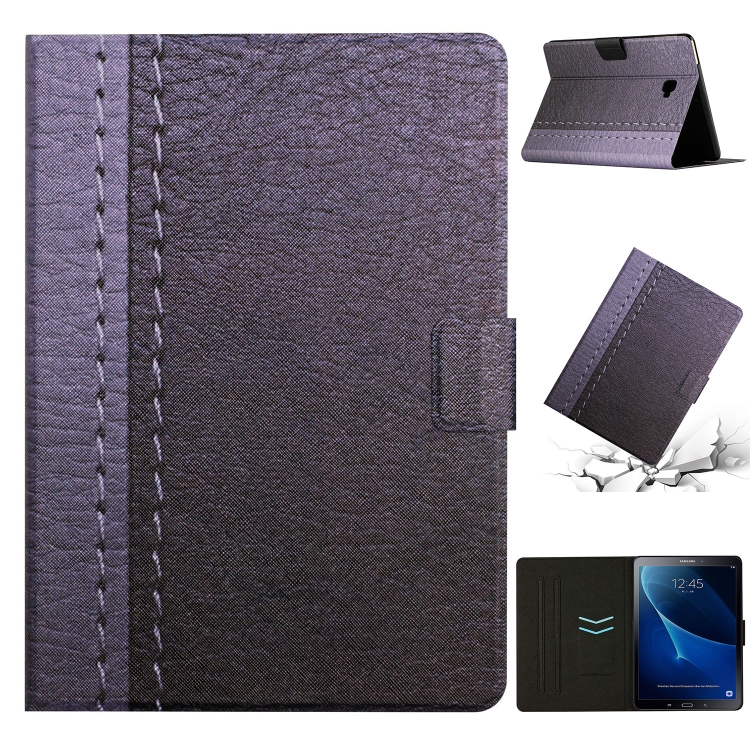 

For Samsung Galaxy Tab A 10.1 T580 Stitching Solid Color Smart Leather Tablet Case(Grey)