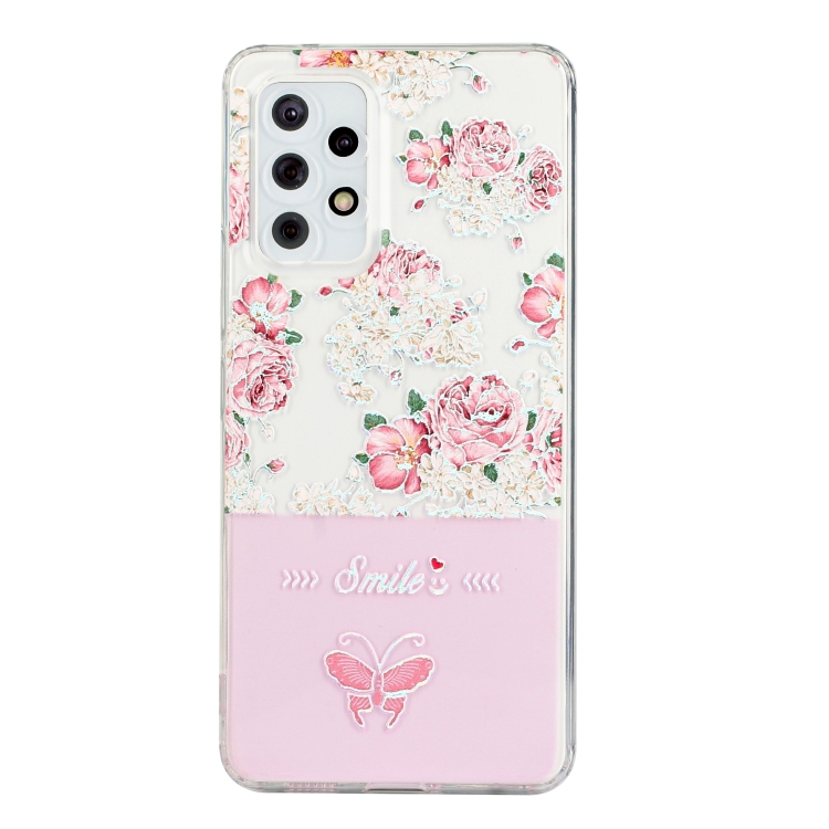 

For Samsung Galaxy A32 5G Bronzing Butterfly Flower Phone Case(Peony)