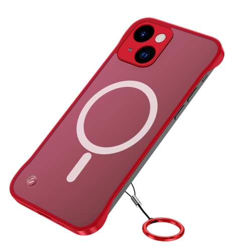 

Metal Lens Frosted Magsafe Phone Case For iPhone 14(Red)
