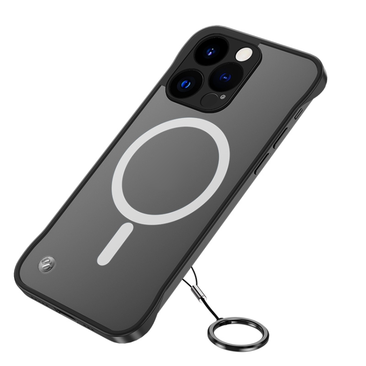 

Metal Lens Frosted Magsafe Phone Case For iPhone 14 Pro(Black)