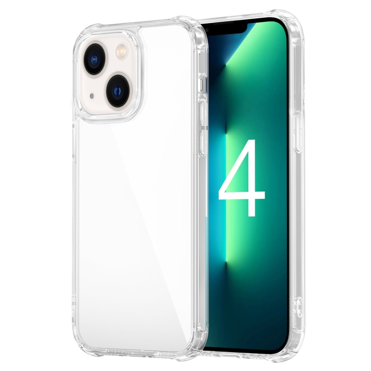 

Stereo Sound Design Shockproof TPU + Glass Phone Case For iPhone 14(Transparent)