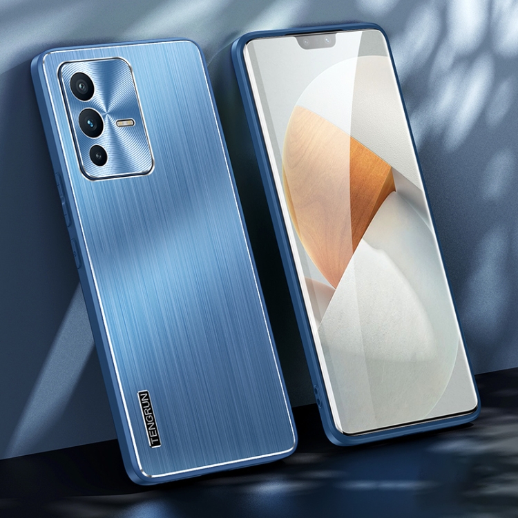

For vivo S12 Brushed Texture Shockproof Phone Case(Navy Blue)