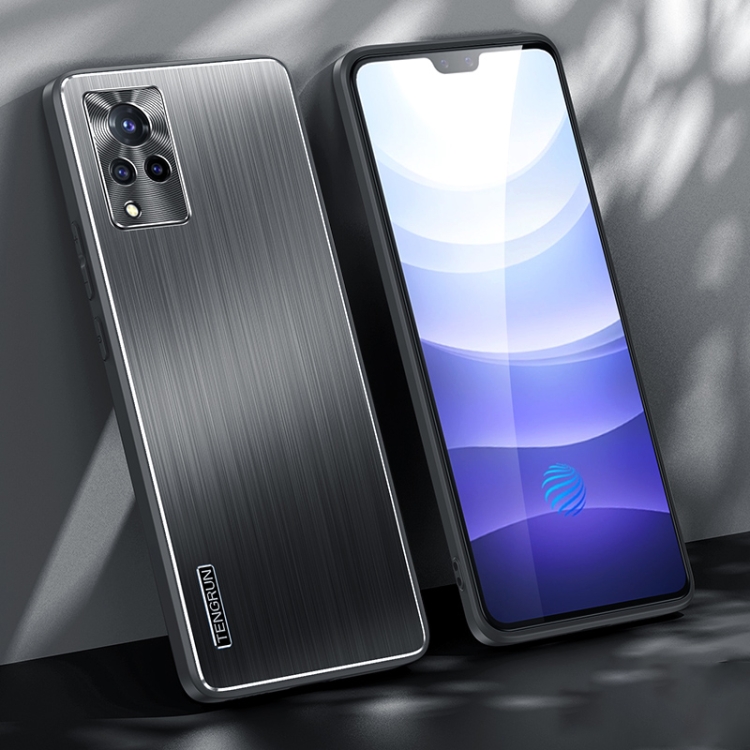 

For vivo S9 Brushed Texture Shockproof Phone Case(Black)