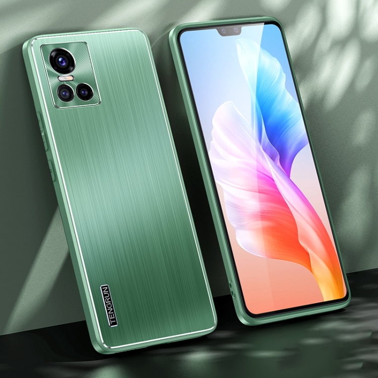 

For vivo S10 Brushed Texture Shockproof Phone Case(Matcha Green)