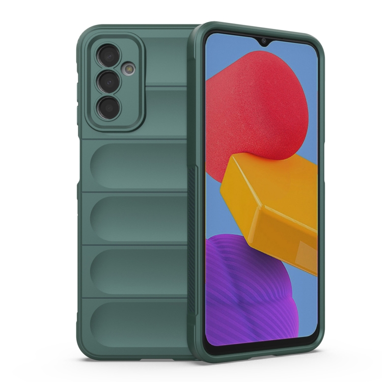

For Samsung Galaxy M13 4G Magic Shield TPU + Flannel Phone Case(Dark Green)