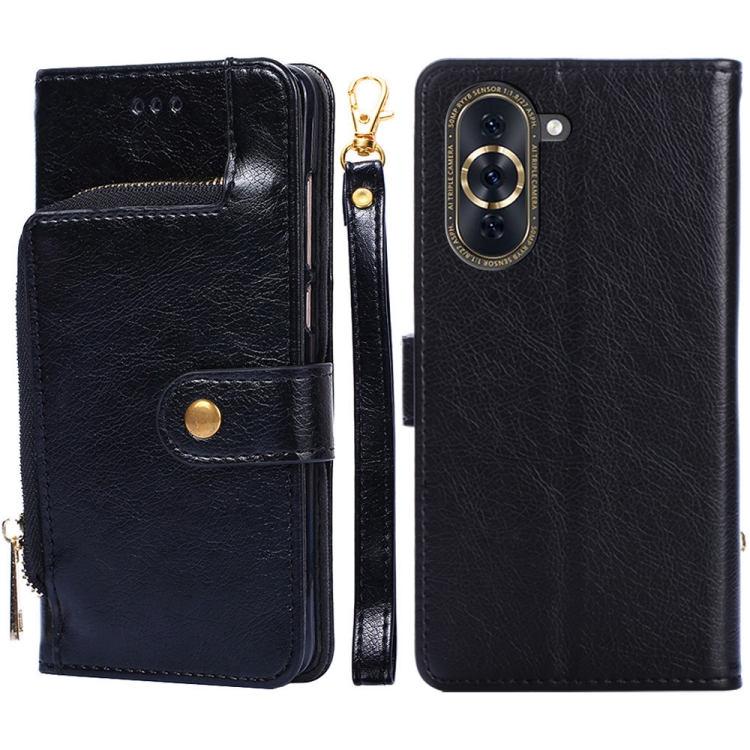 

For Huawei nova 10 Pro Zipper Bag Leather Phone Case(Black)
