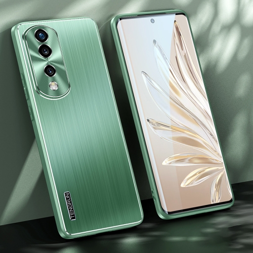 

For Honor 70 Pro Brushed Texture Shockproof Phone Case(Matcha Green)
