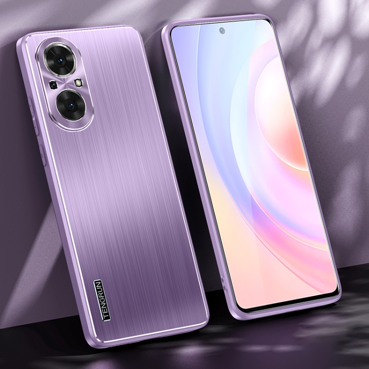 

For Honor 50 SE Brushed Texture Shockproof Phone Case(Light Purple)