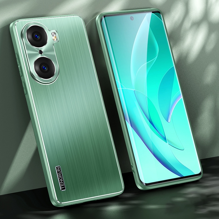

For Honor 60 Pro Brushed Texture Shockproof Phone Case(Matcha Green)