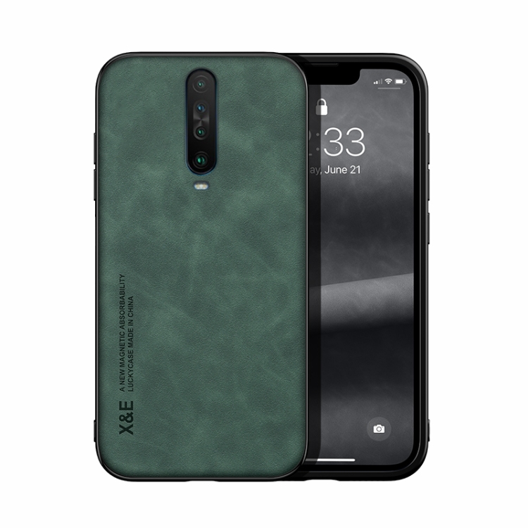 

For Xiaomi Redmi K30 Skin Feel Magnetic Leather Back Phone Case(Green)