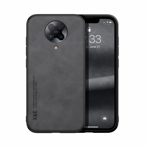 

For Xiaomi Redmi K30 Pro Skin Feel Magnetic Leather Back Phone Case(Dark Grey)